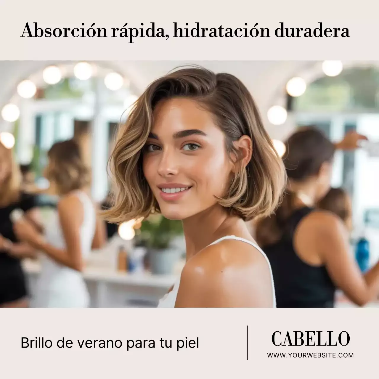 Anuncio de cuidado de la piel moderno en beige