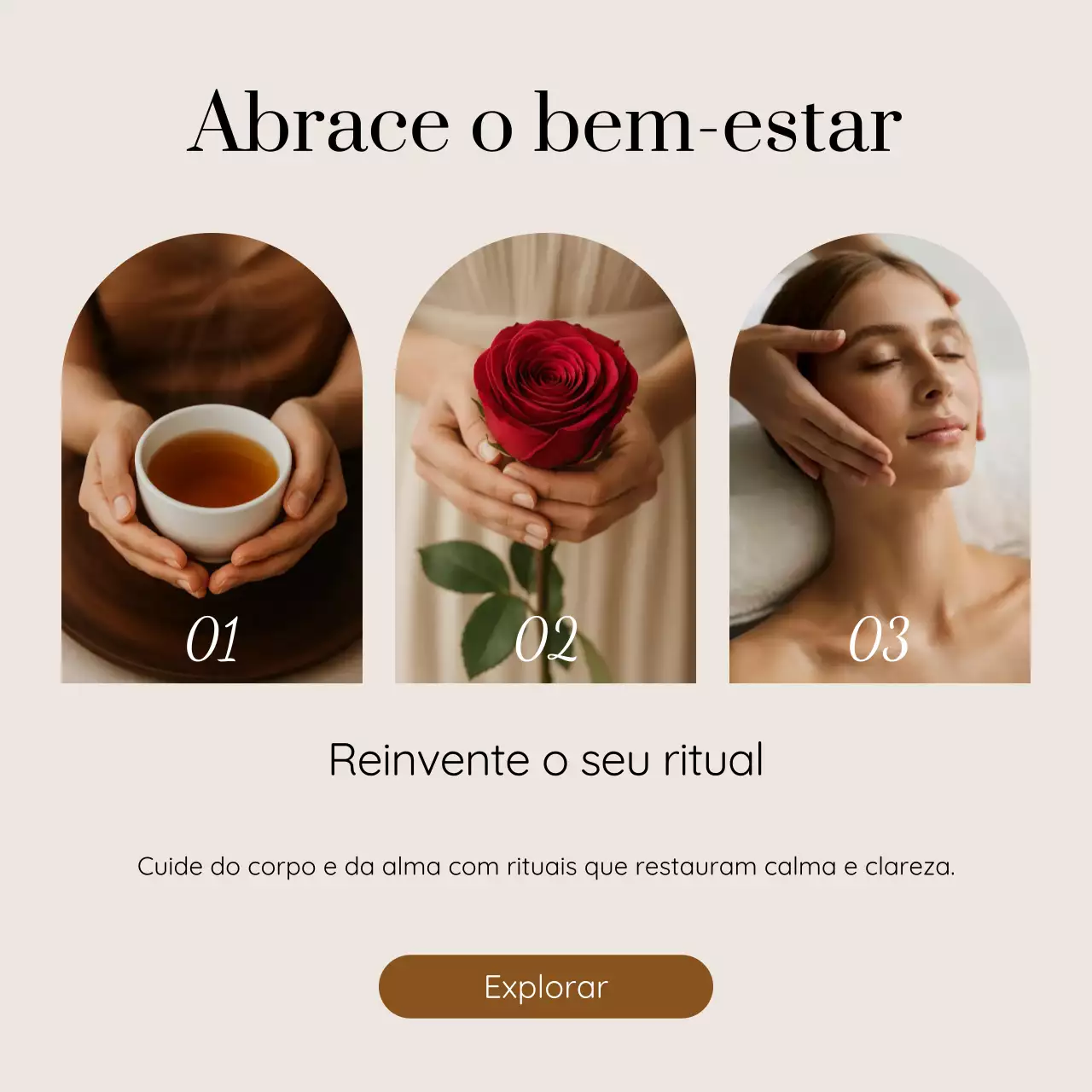 promoção de bem-estar elegante bege