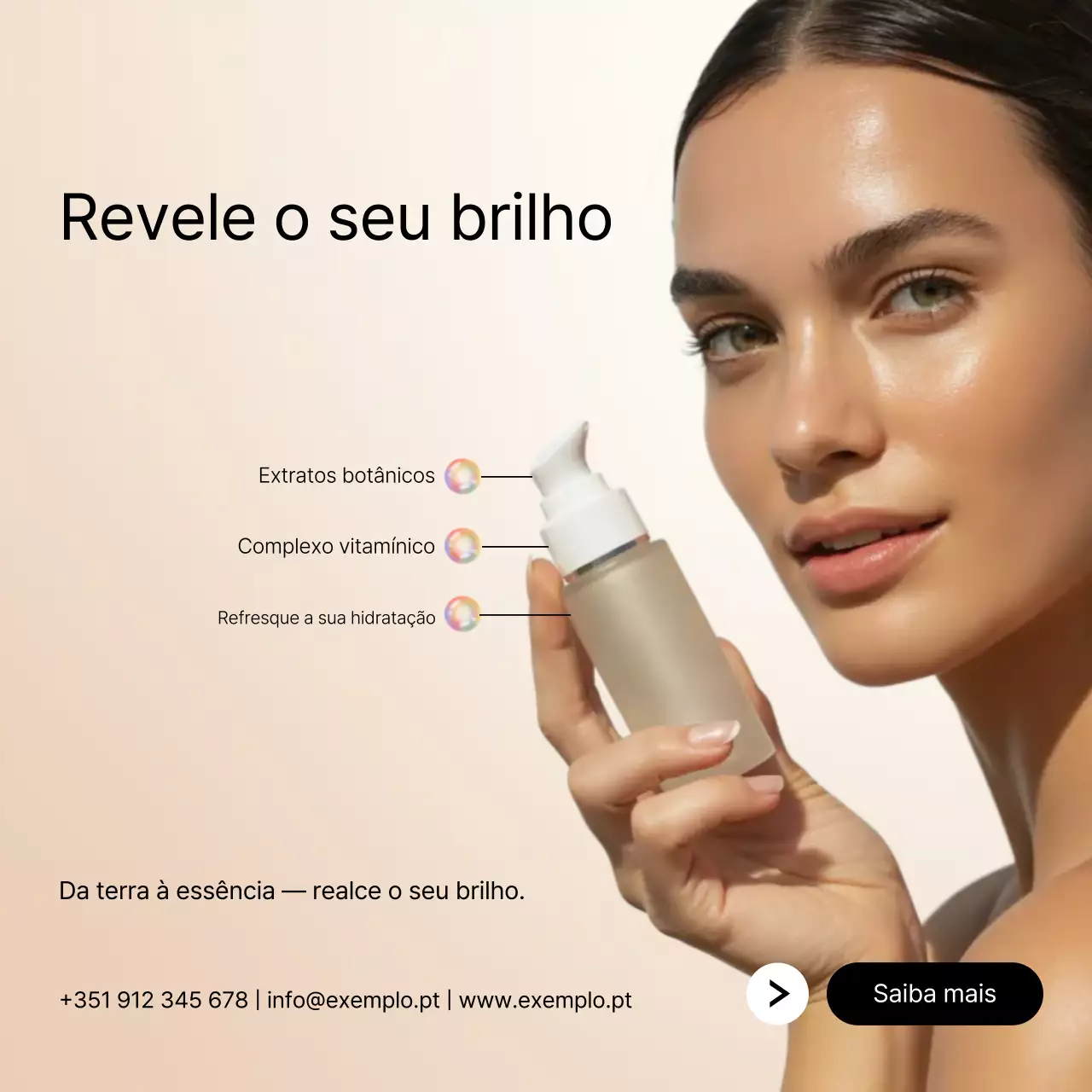 propaganda moderna de cuidados com a pele bege