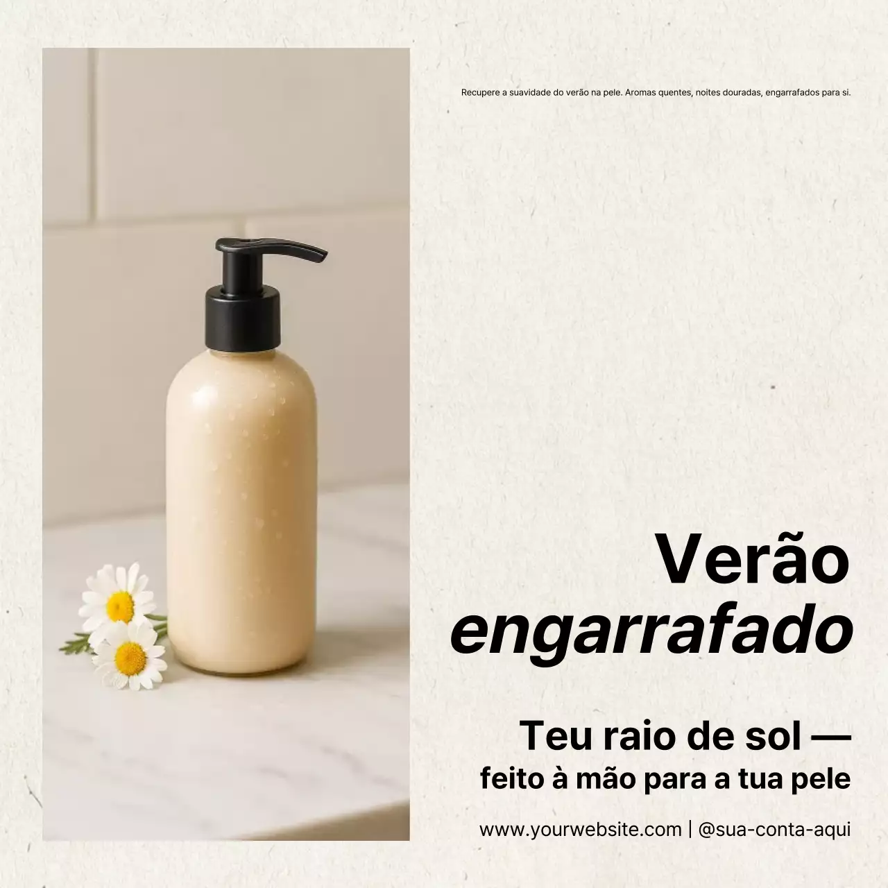 propaganda minimalista bege de cuidados com a pele