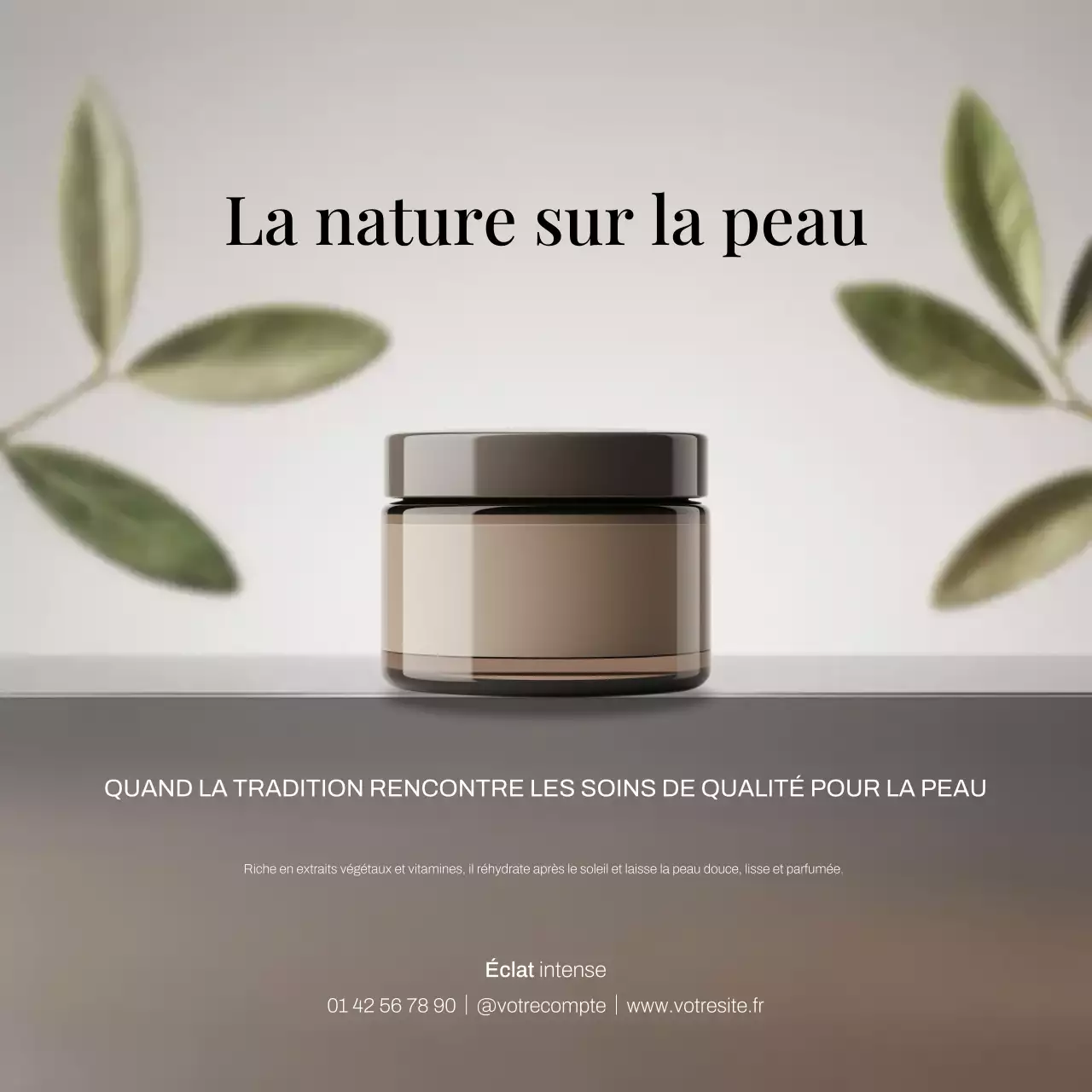 Publication Instagram sur la promotion des soins de la peau beiges et élégants