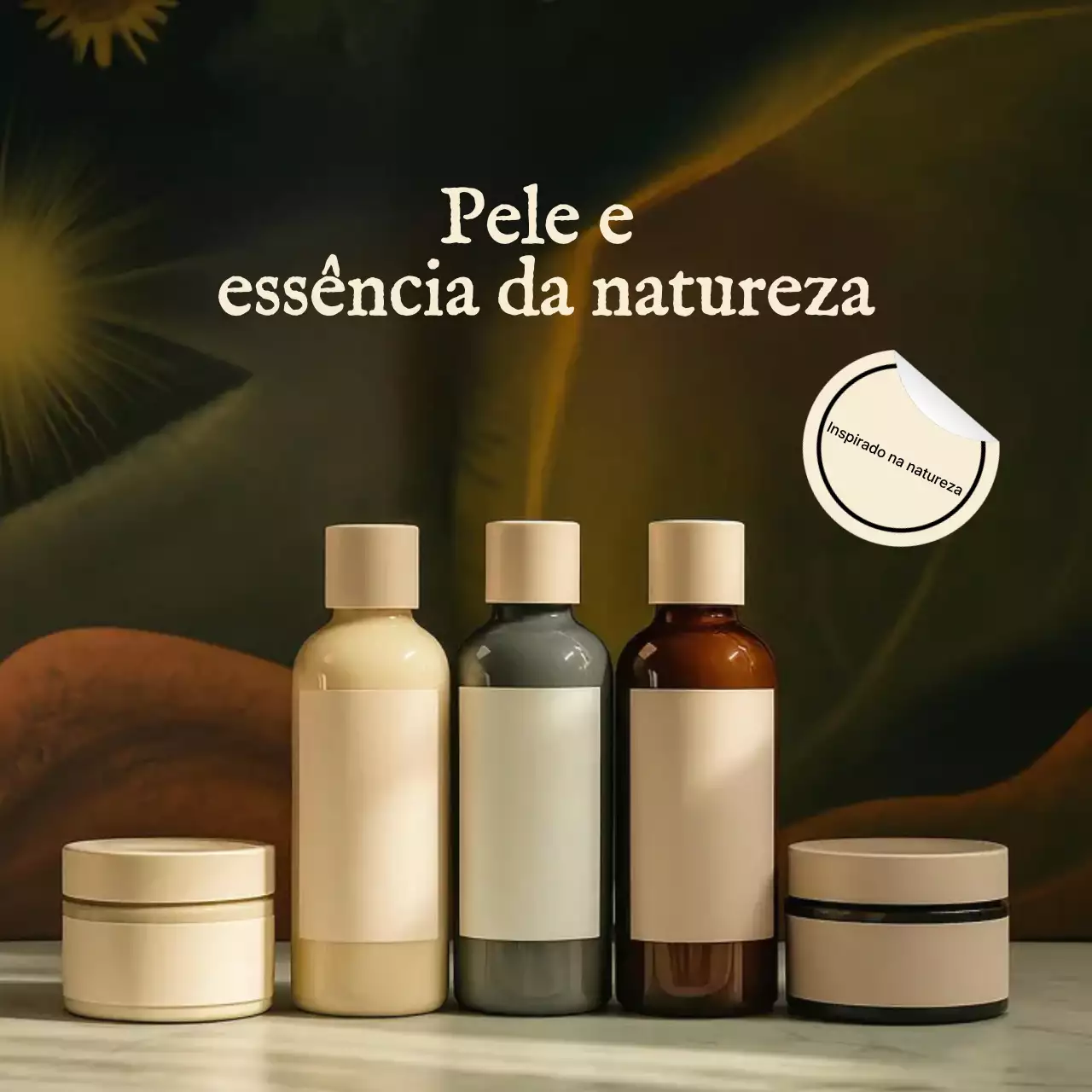 promoção de cuidados com a pele orgânicos bege