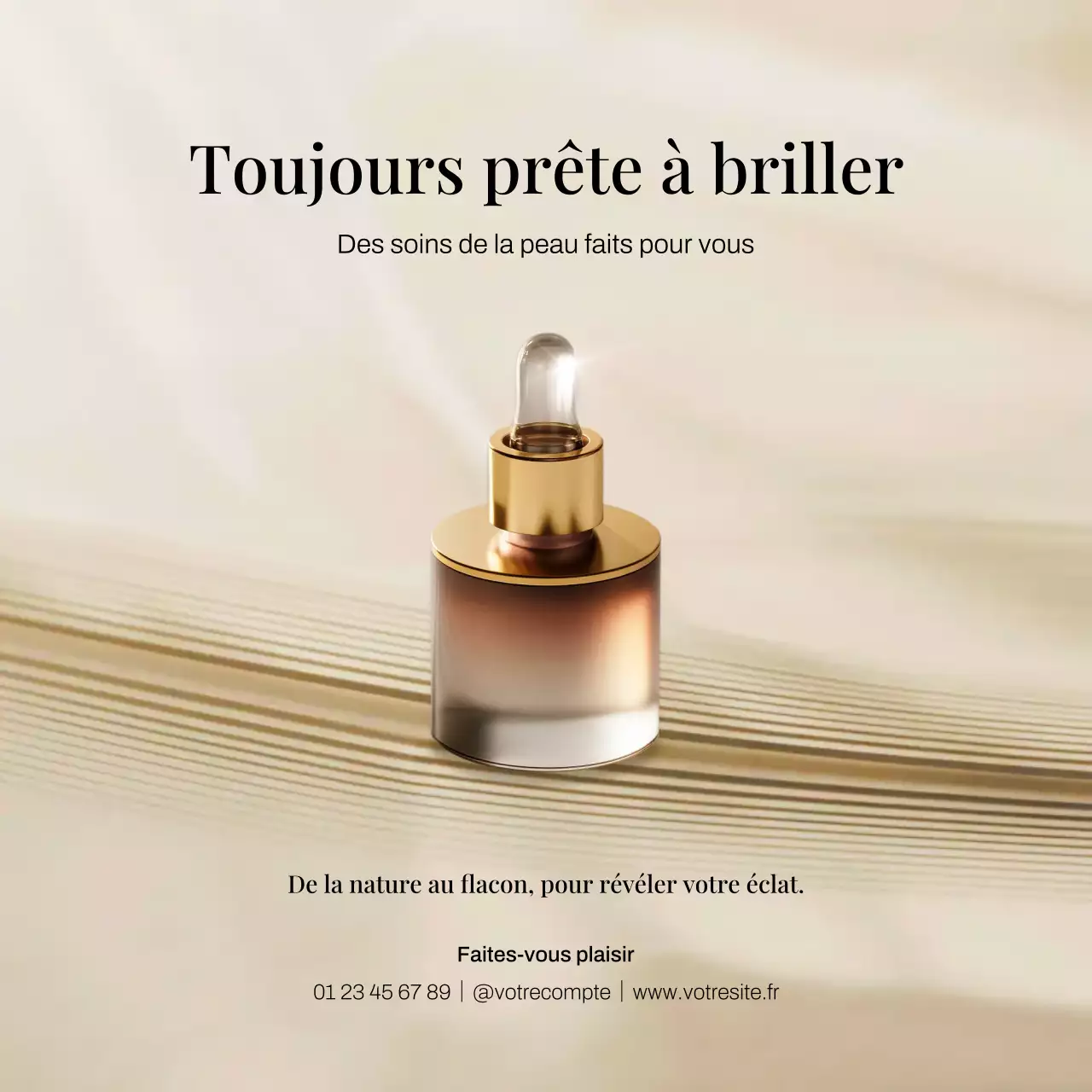 Publication Instagram sur la promotion des soins de la peau beiges et élégants