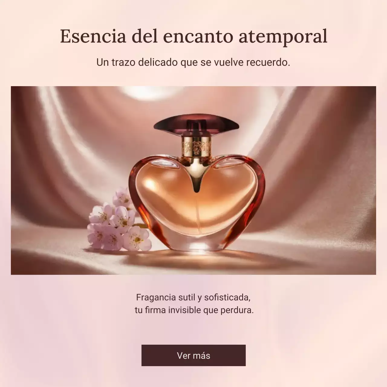 Promoción de perfume elegante beige