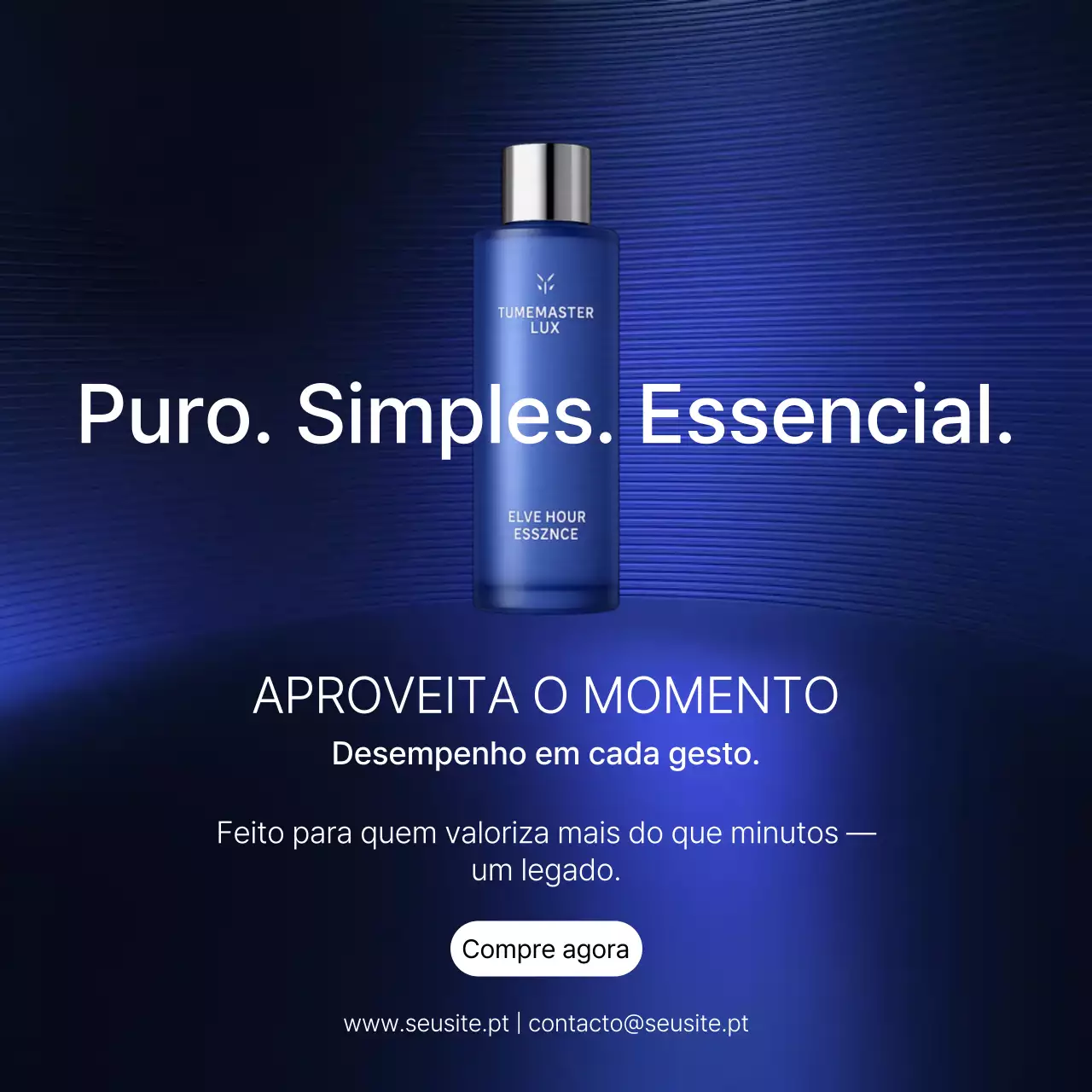 propaganda moderna de cuidados com a pele em azul
