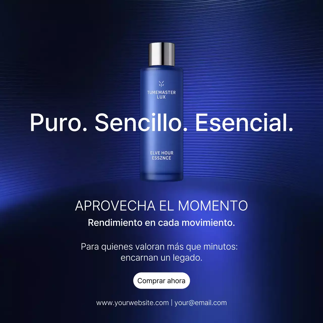 Anuncio de cuidado de la piel moderno y azul