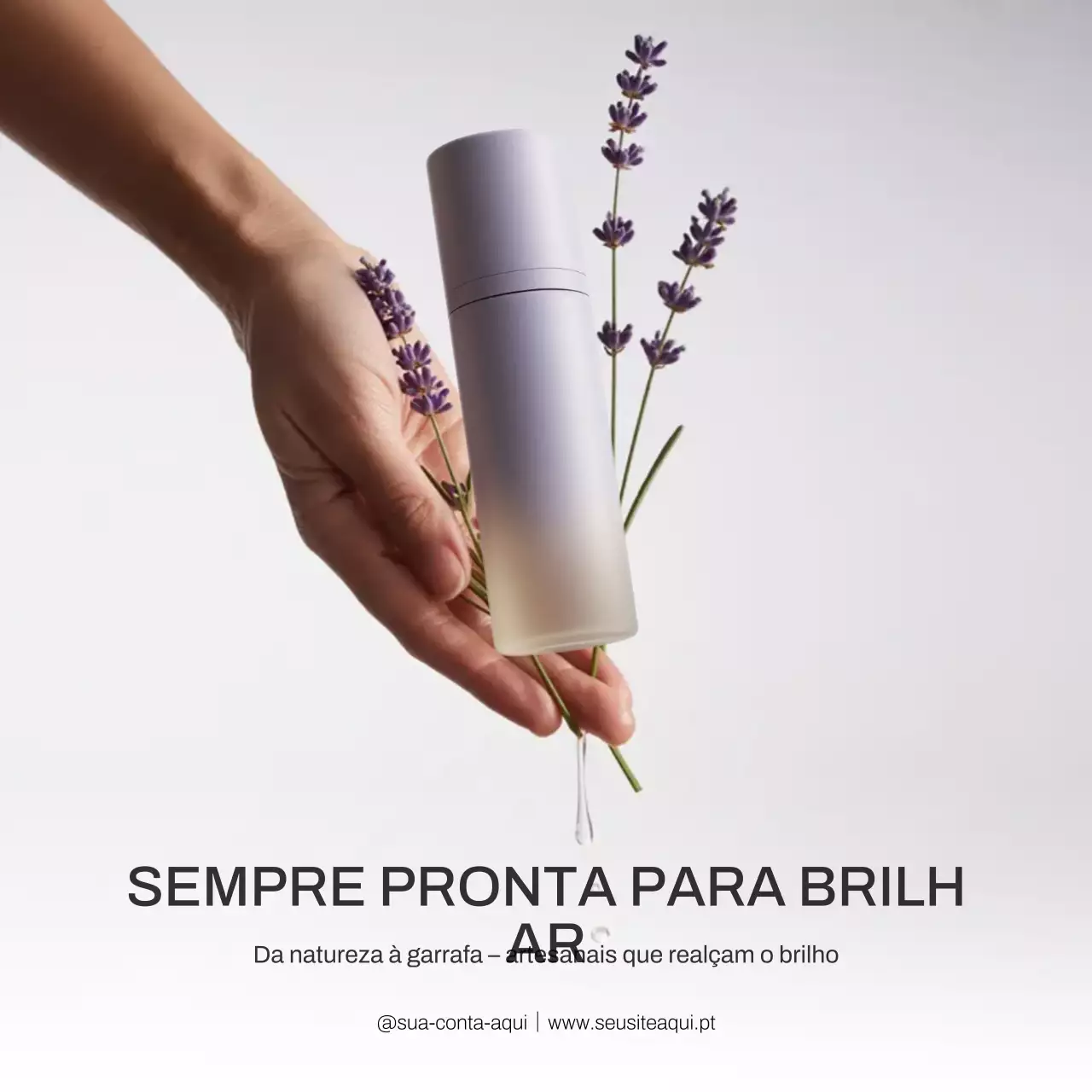 Publicação de anúncio de cuidados com a pele minimalista branca no Instagram