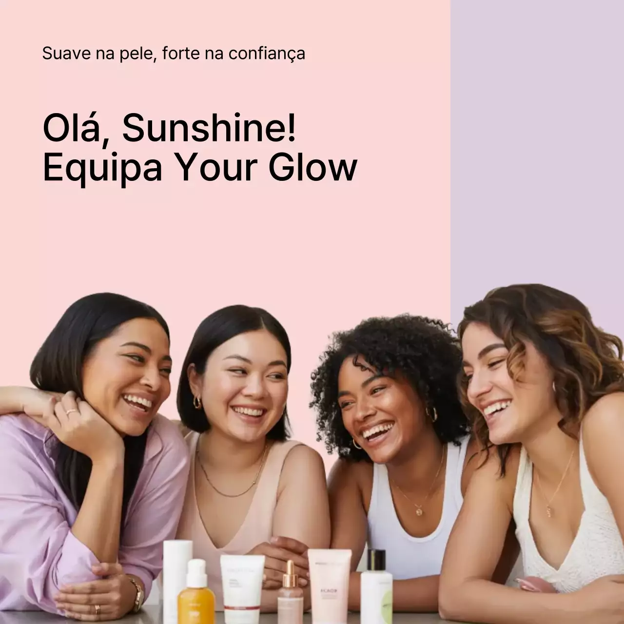 promoção de cuidados com a pele modernos em rosa