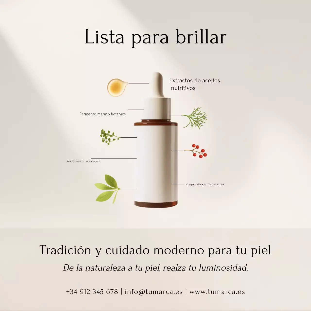 Promoción de cuidado de la piel moderno beige