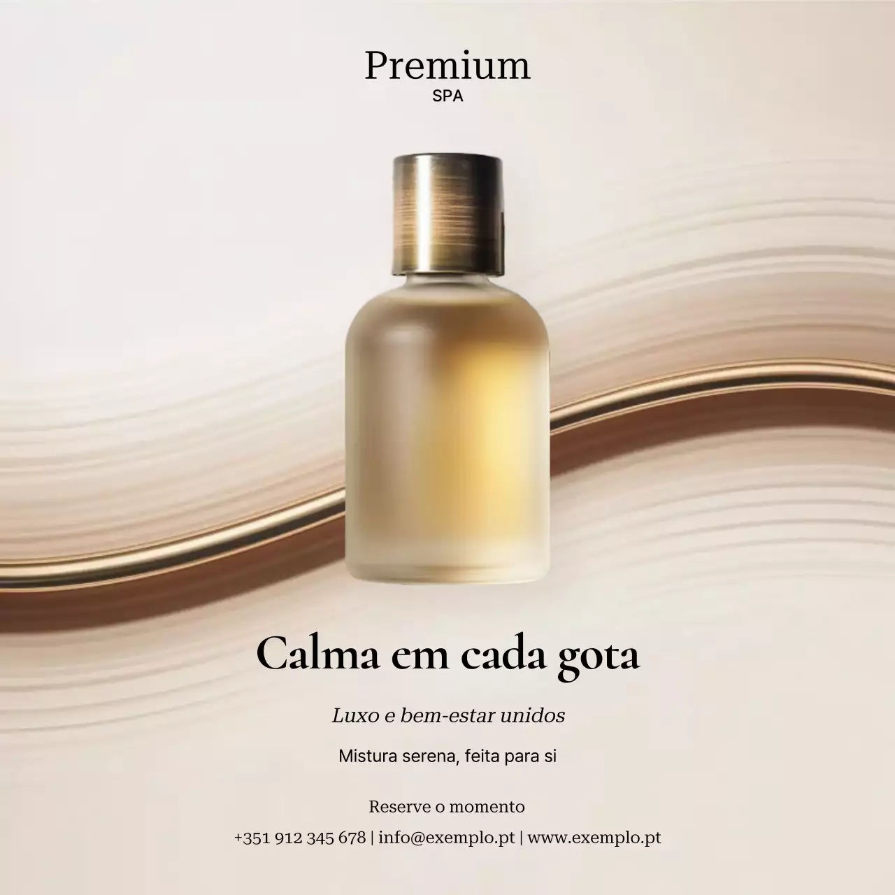 anúncio de spa elegante bege