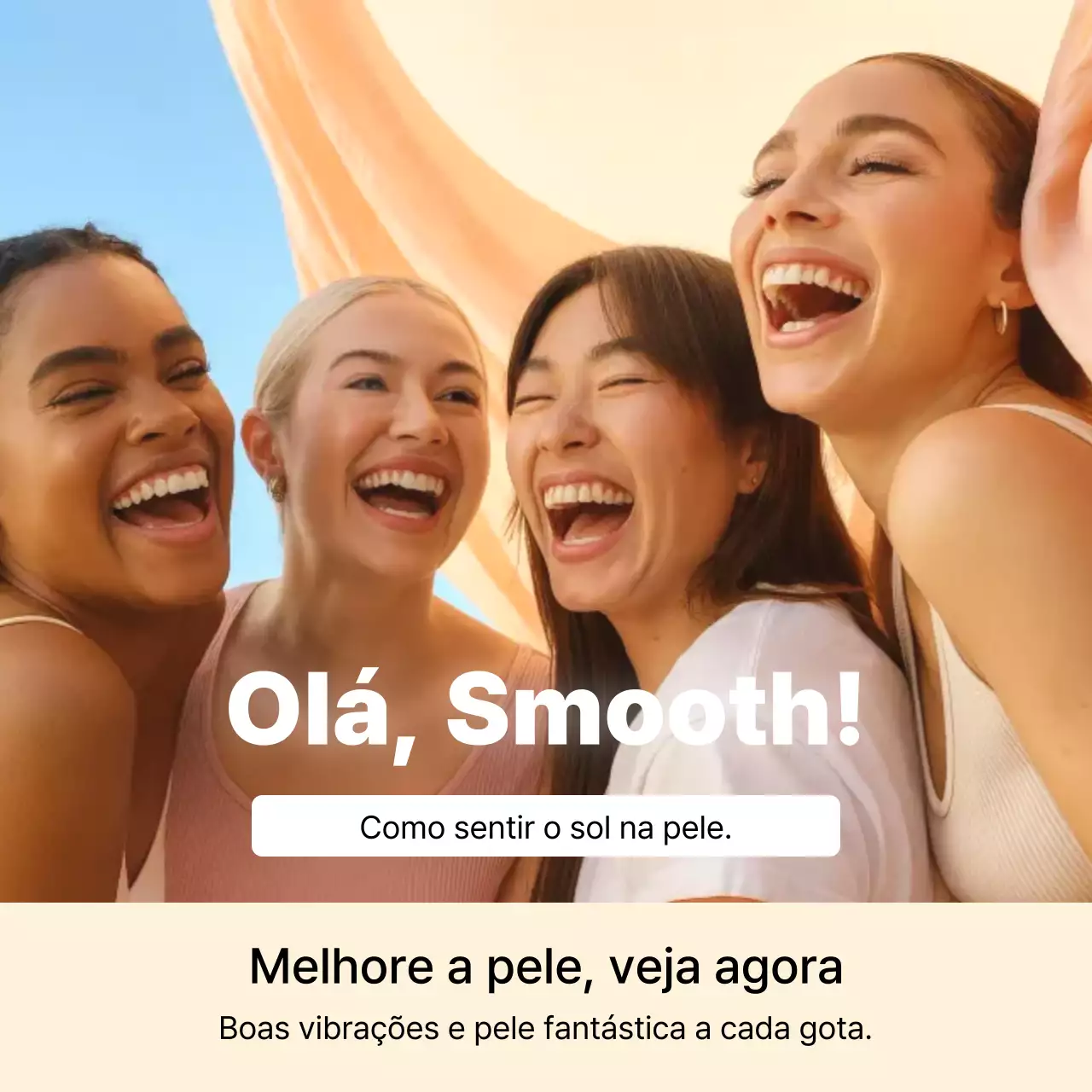 propaganda moderna de cuidados com a pele bege