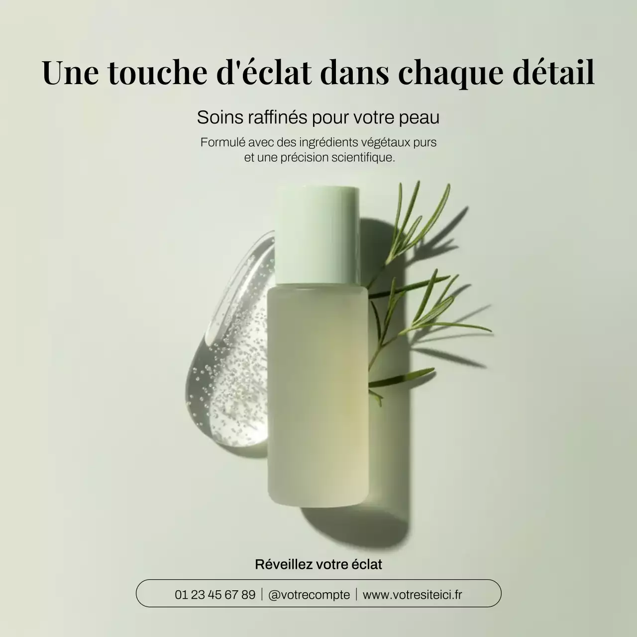 Publication Instagram pour la promotion des soins de la peau beiges et minimalistes