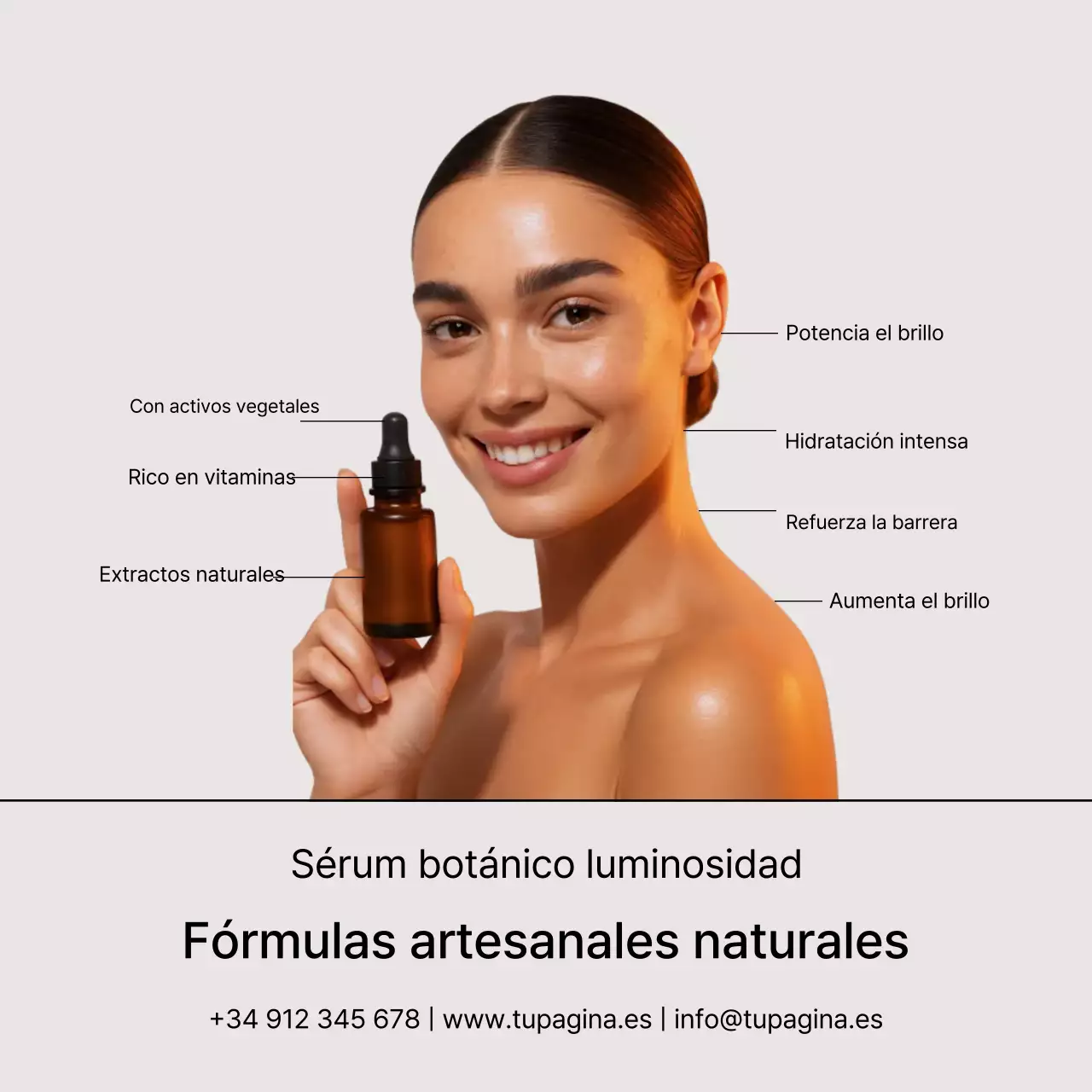 Anuncio de cuidado de la piel moderno en beige