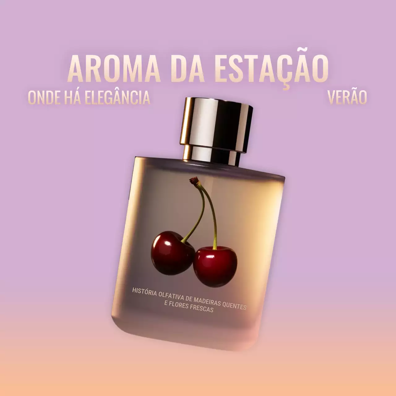 Publicação no Instagram sobre fragrância elegante roxa