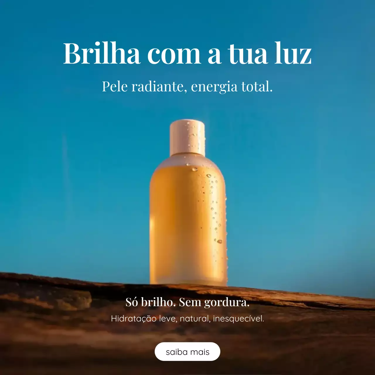 propaganda azul minimalista de cuidados com a pele