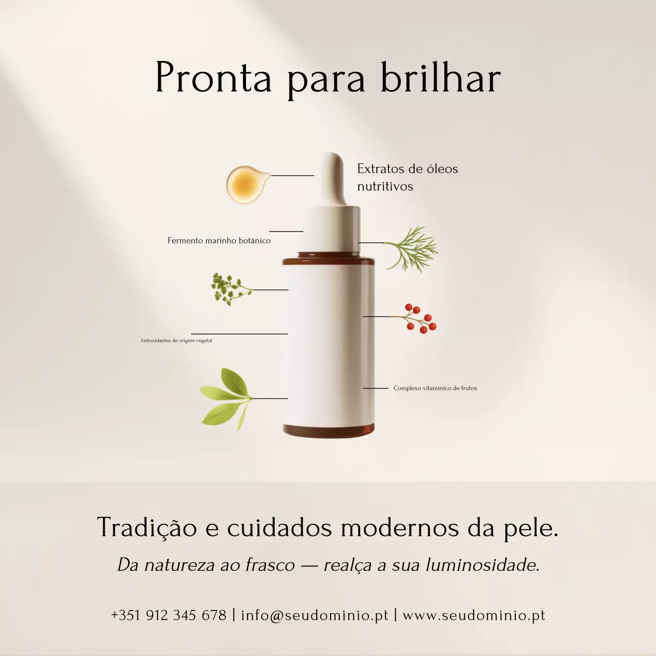 promoção de cuidados com a pele moderna bege