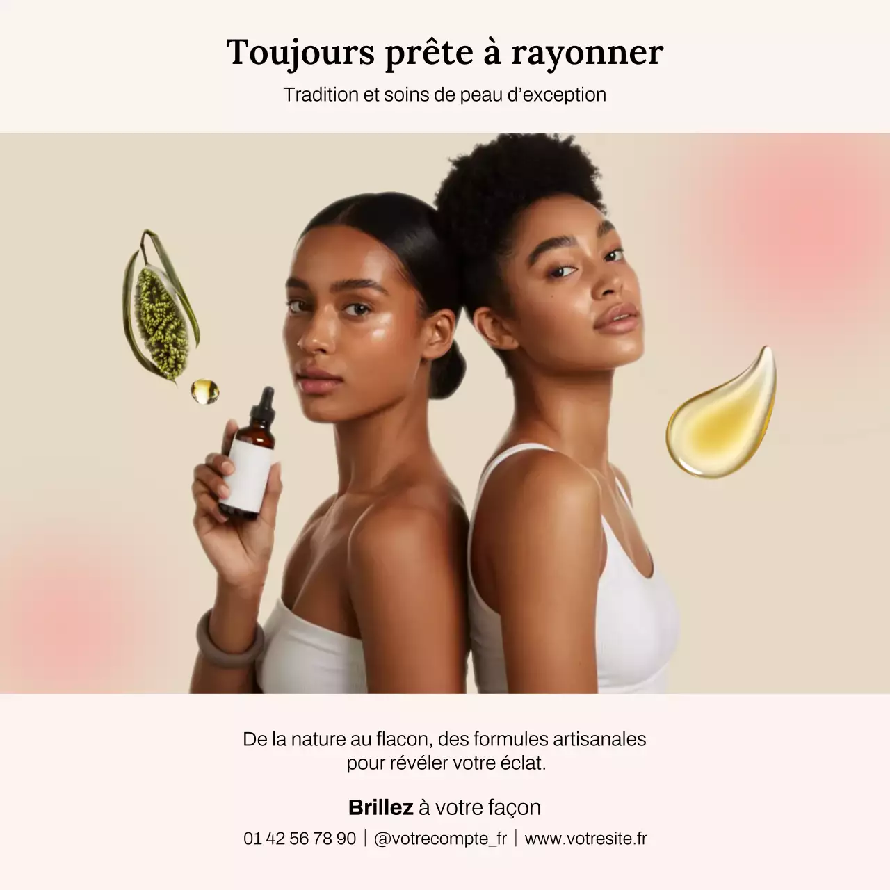 Publicité Instagram pour les soins de la peau Beige Modern