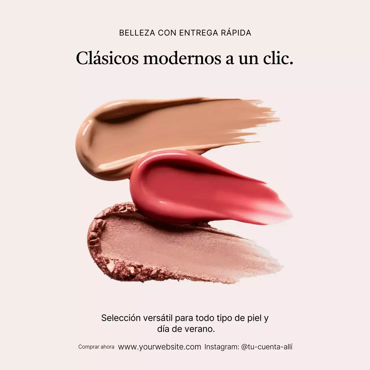 Promoción de belleza moderna beige