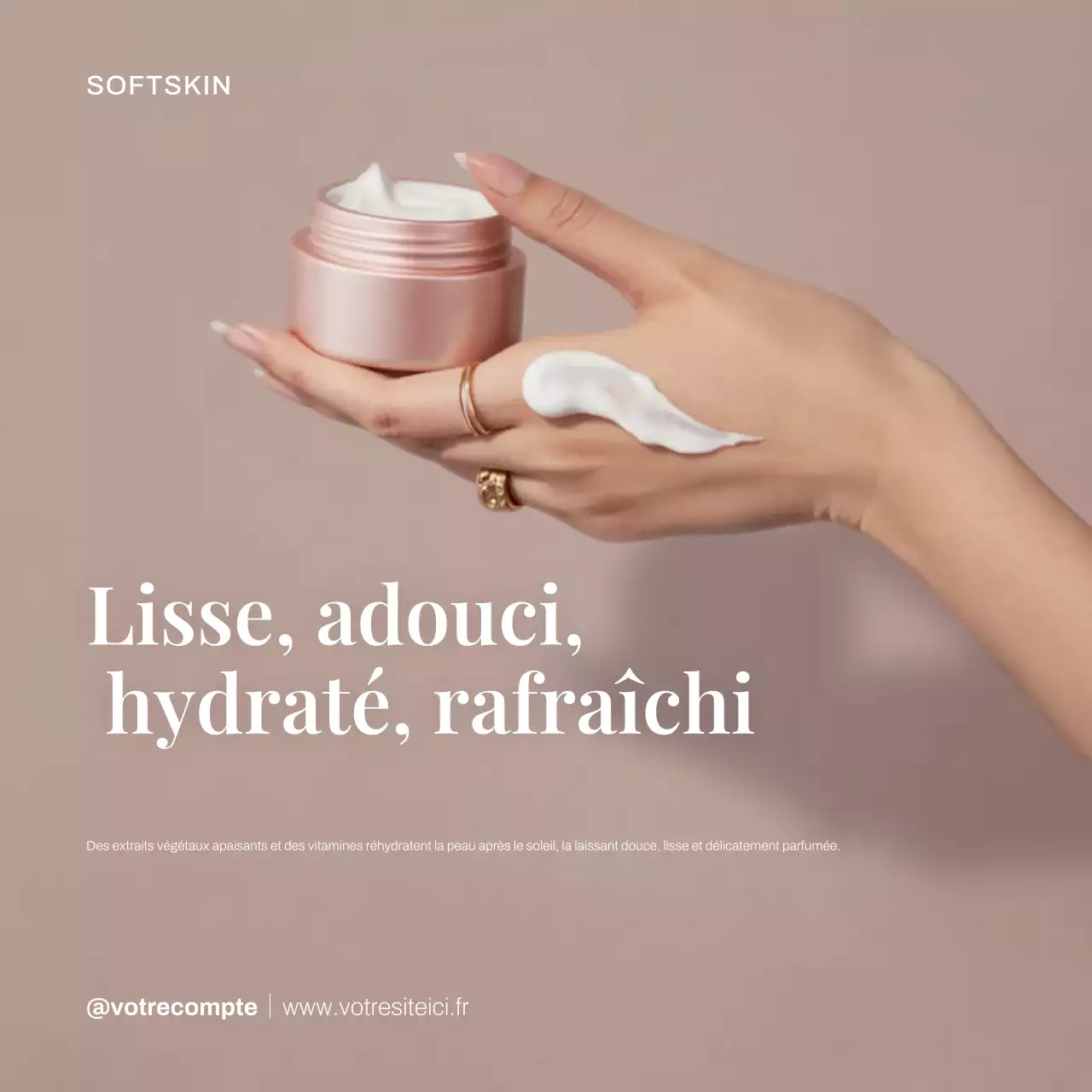 Publicité Instagram pour des soins de la peau beiges et élégants