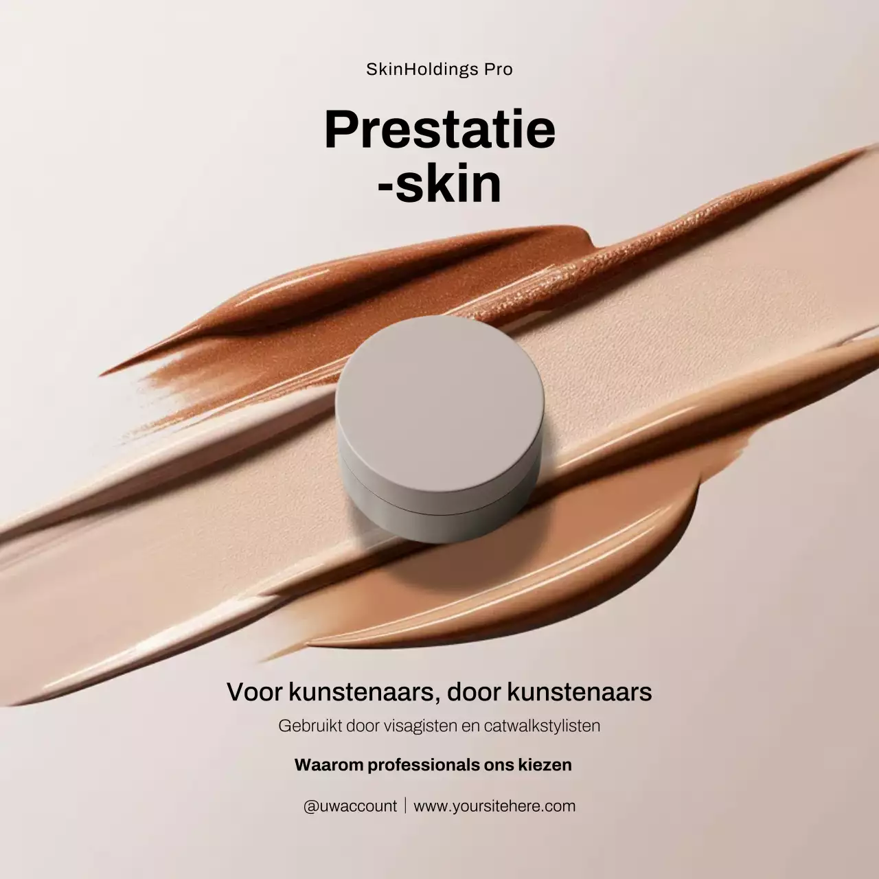 Beige moderne make-up promotie Instagram-bericht