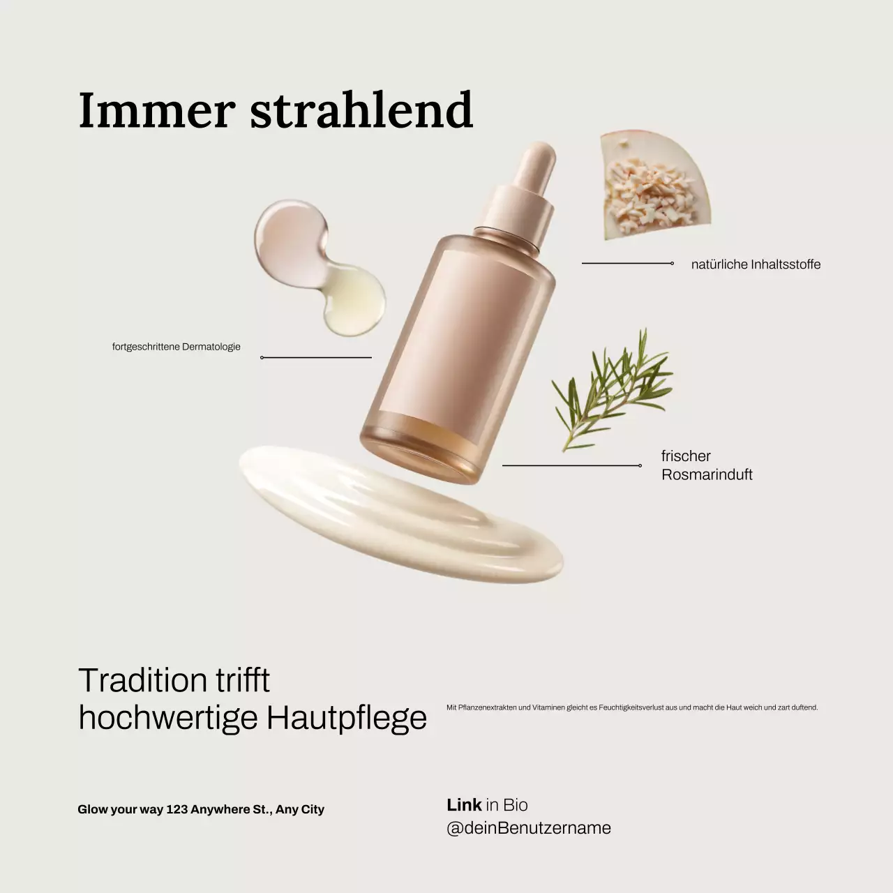 Instagram-Post zur Beige Modern Skincare-Werbung