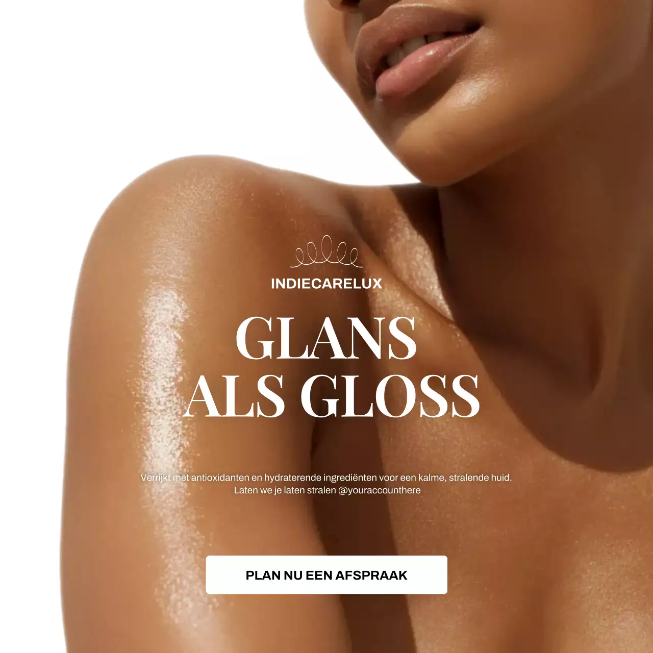 Instagram-bericht over Brown Elegant Skincare-advertentie