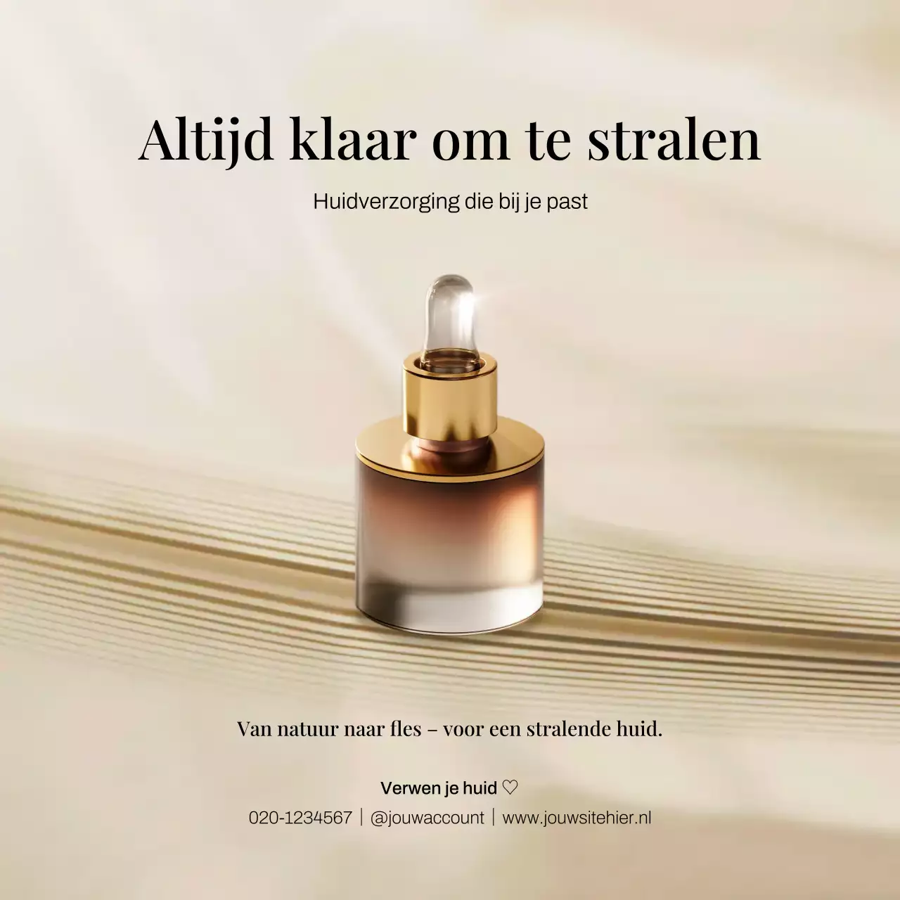 Beige Elegante Huidverzorging Promotie Instagram Post