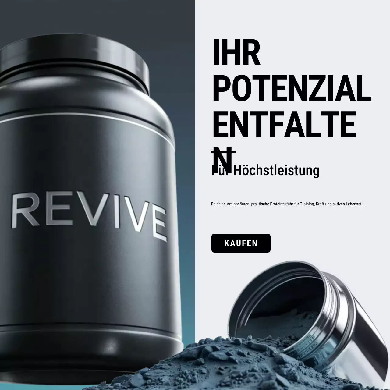Instagram-Post zur Black Modern Protein-Werbung