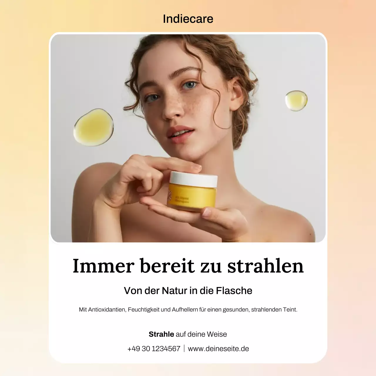 Instagram-Beitrag zu Werbung für Beige Modern Skincare