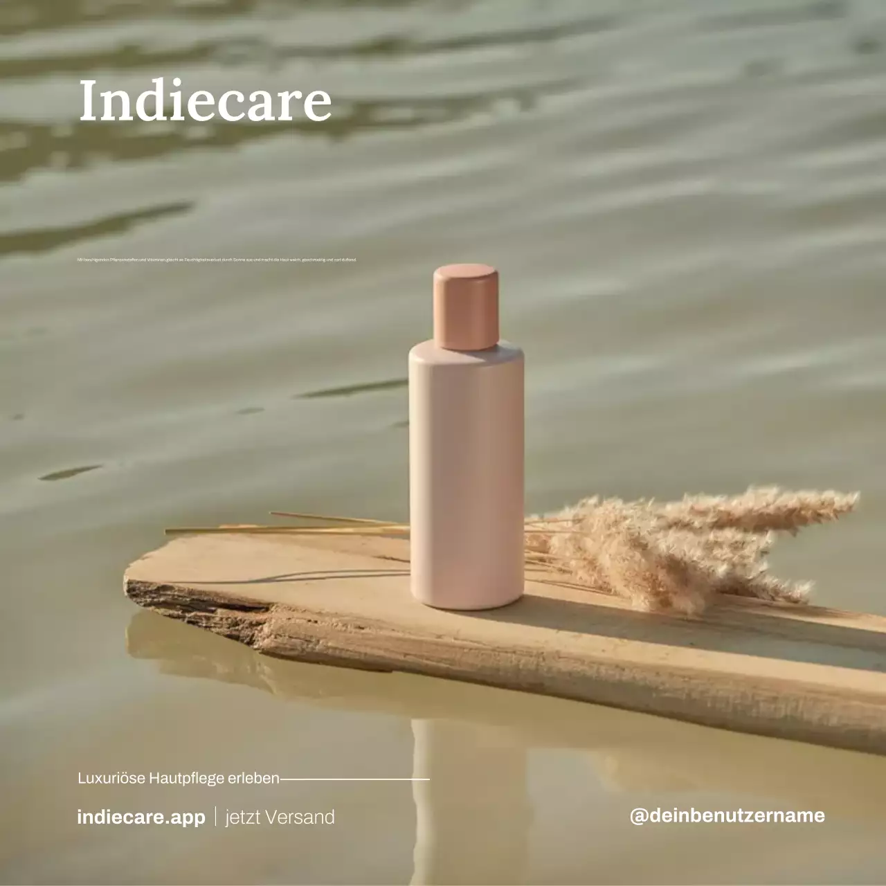 Instagram-Post zur Förderung der Beige Minimal Skincare