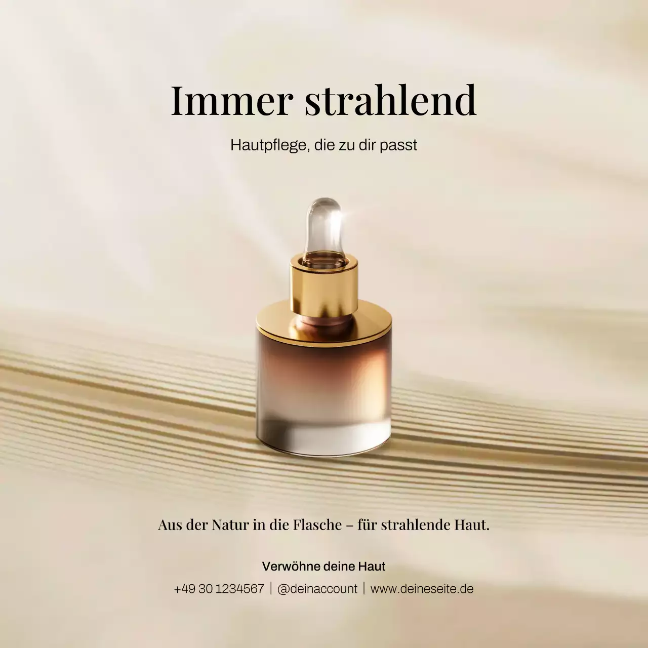 Instagram-Post zur Hautpflege-Promotion von Beige Elegant