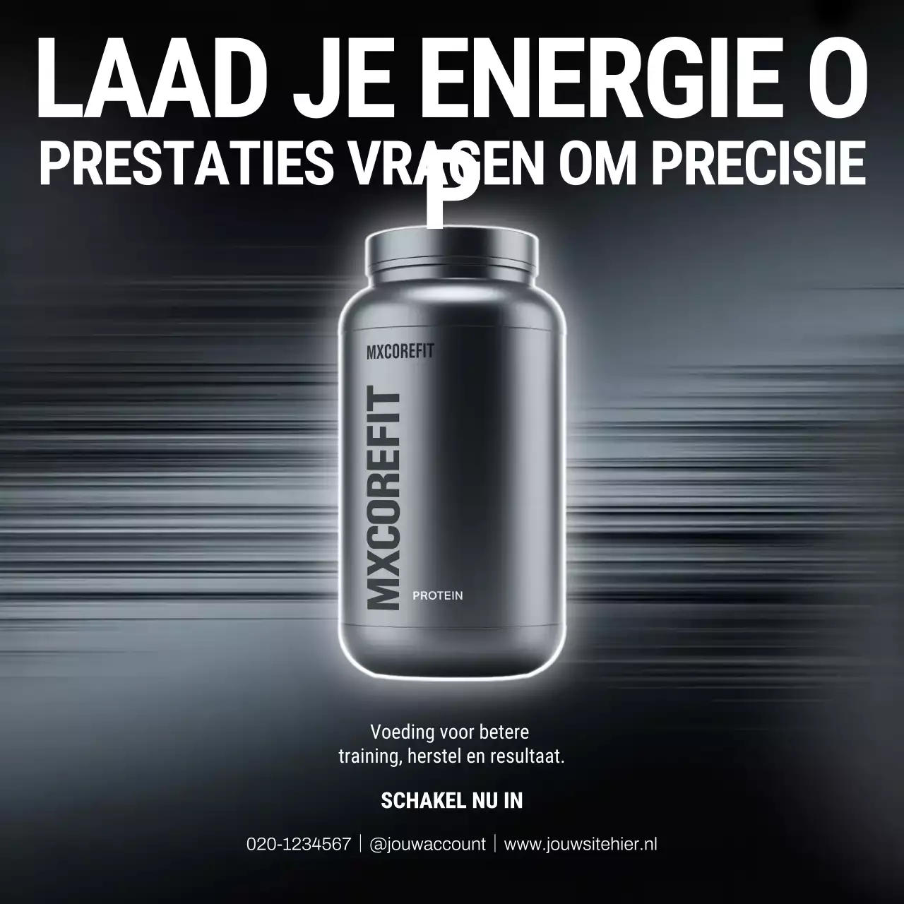 Instagram-bericht over Grey Modern Protein-advertentie