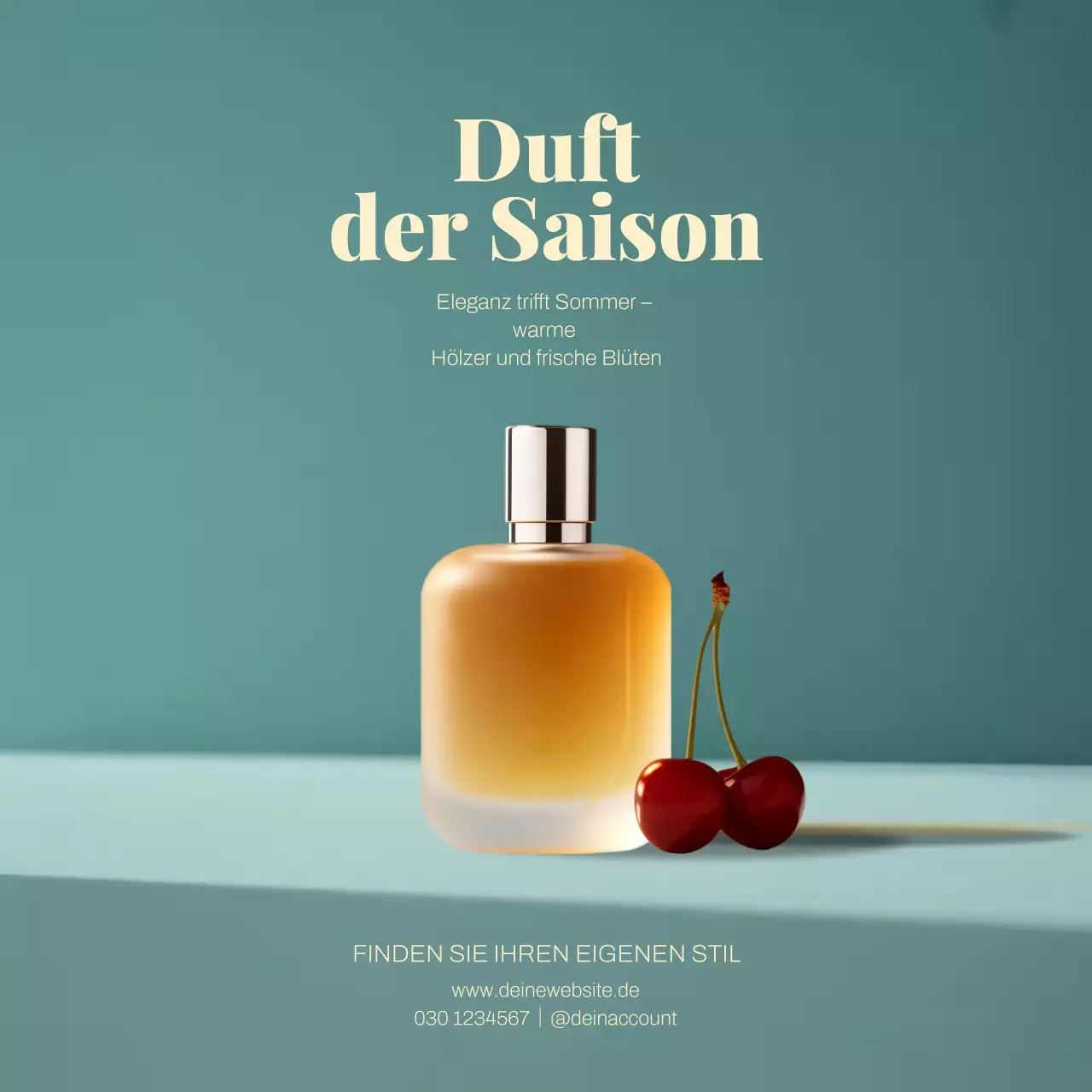 Instagram-Post zur Promotion des Dufts Teal Elegant