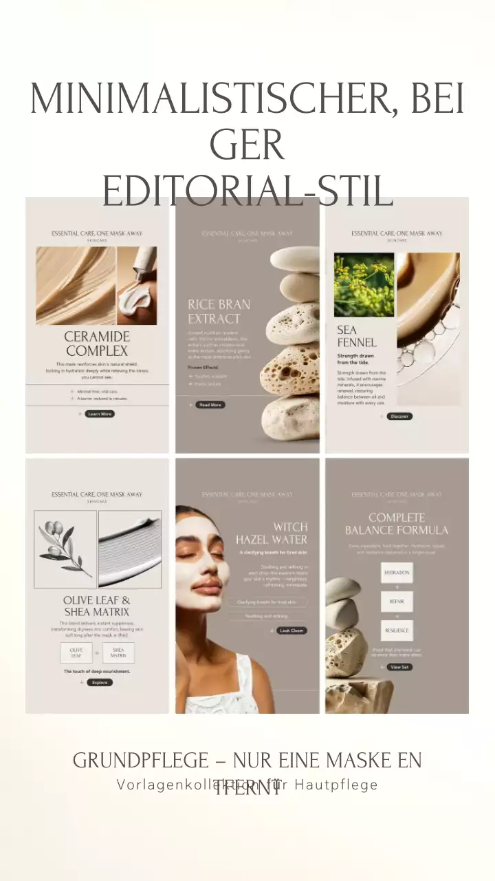 Instagram-Story zur Promotion von Beige Minimal Skincare