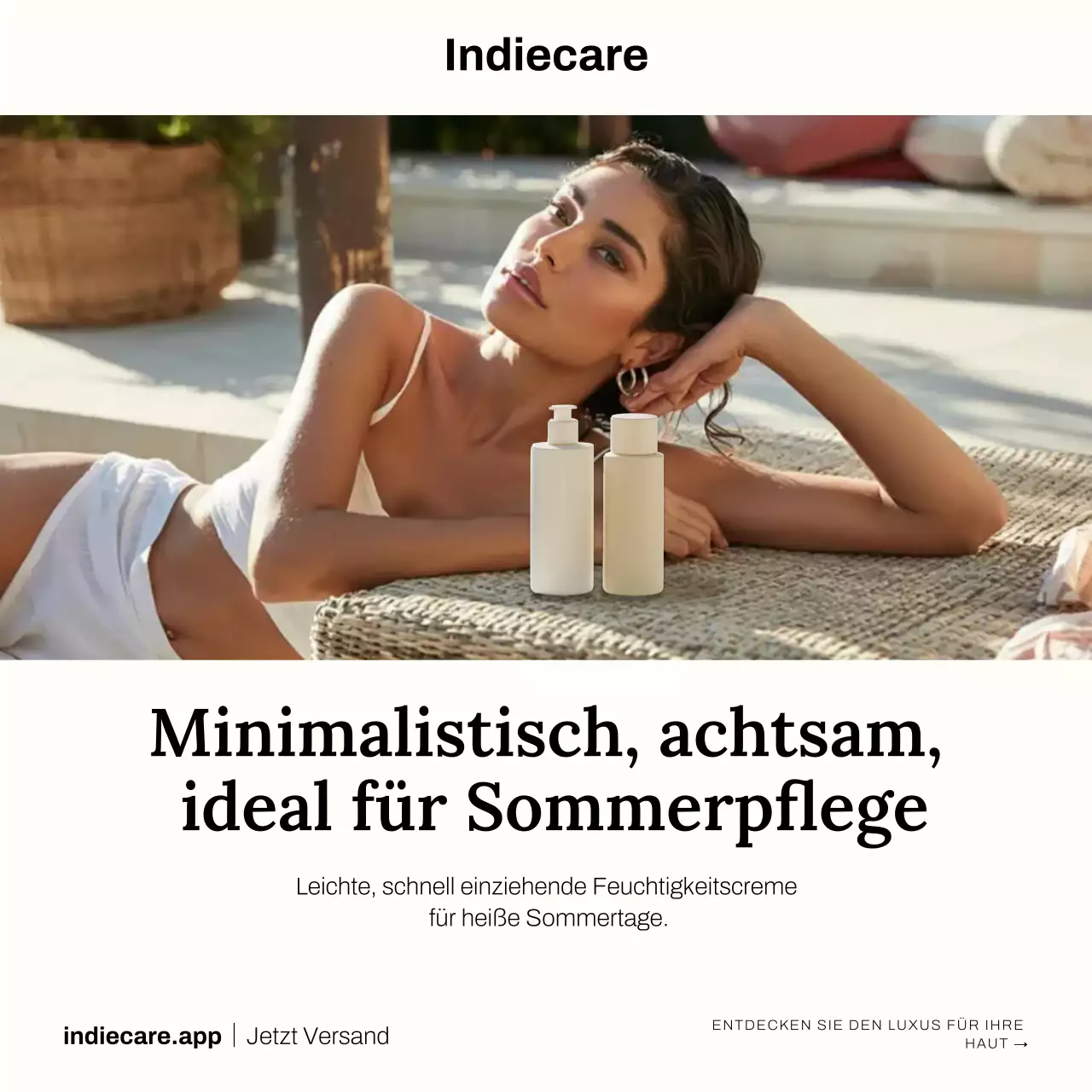 Instagram-Beitrag zur Werbung für Beige Minimal Skincare