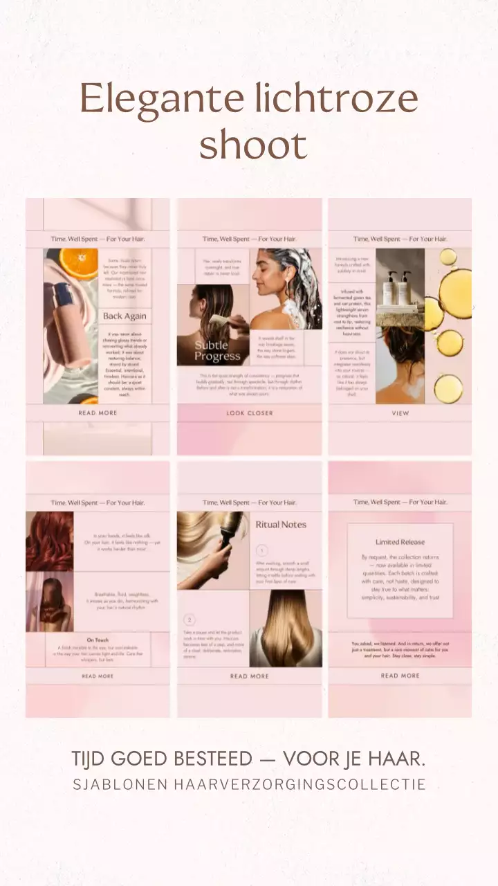Instagram-bericht over roze elegante haarverzorgingsadvertenties