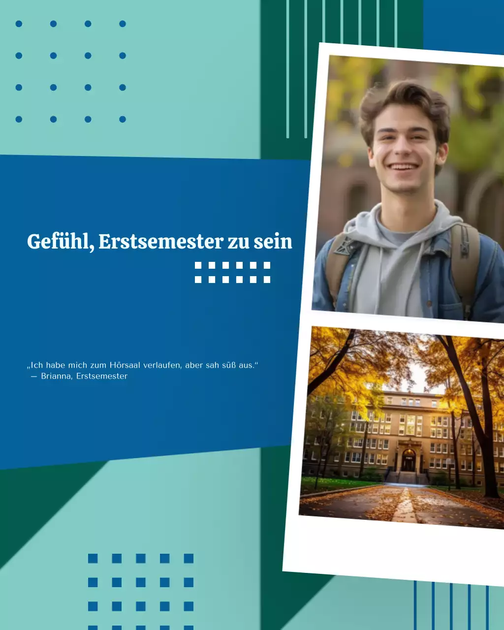 Blaue und hellblaue Back-to-School-Foto-Vorlage für soziale Medien