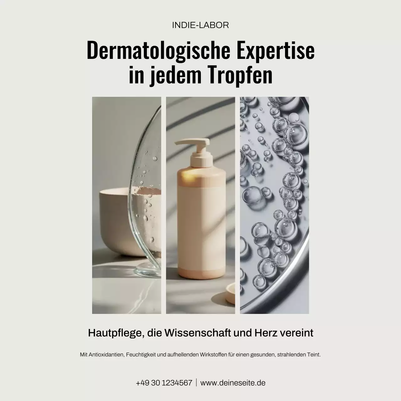 Instagram-Post zur Beige Modern Skincare-Werbung