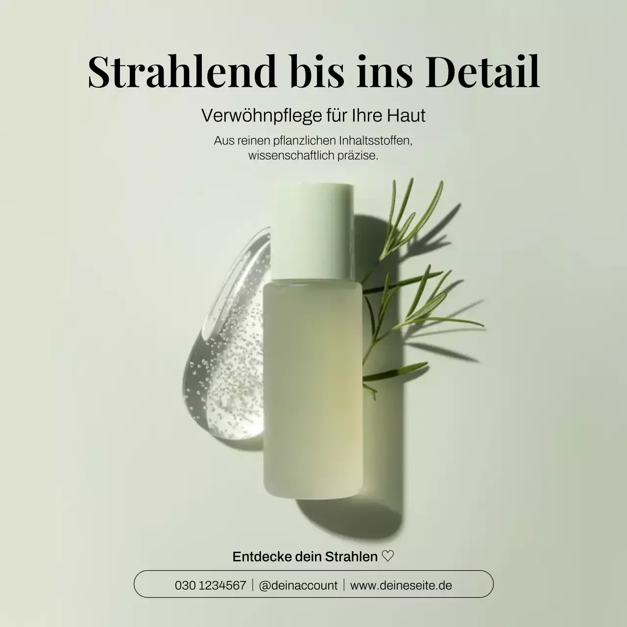 Instagram-Post zur Förderung der Beige Minimalist Skincare