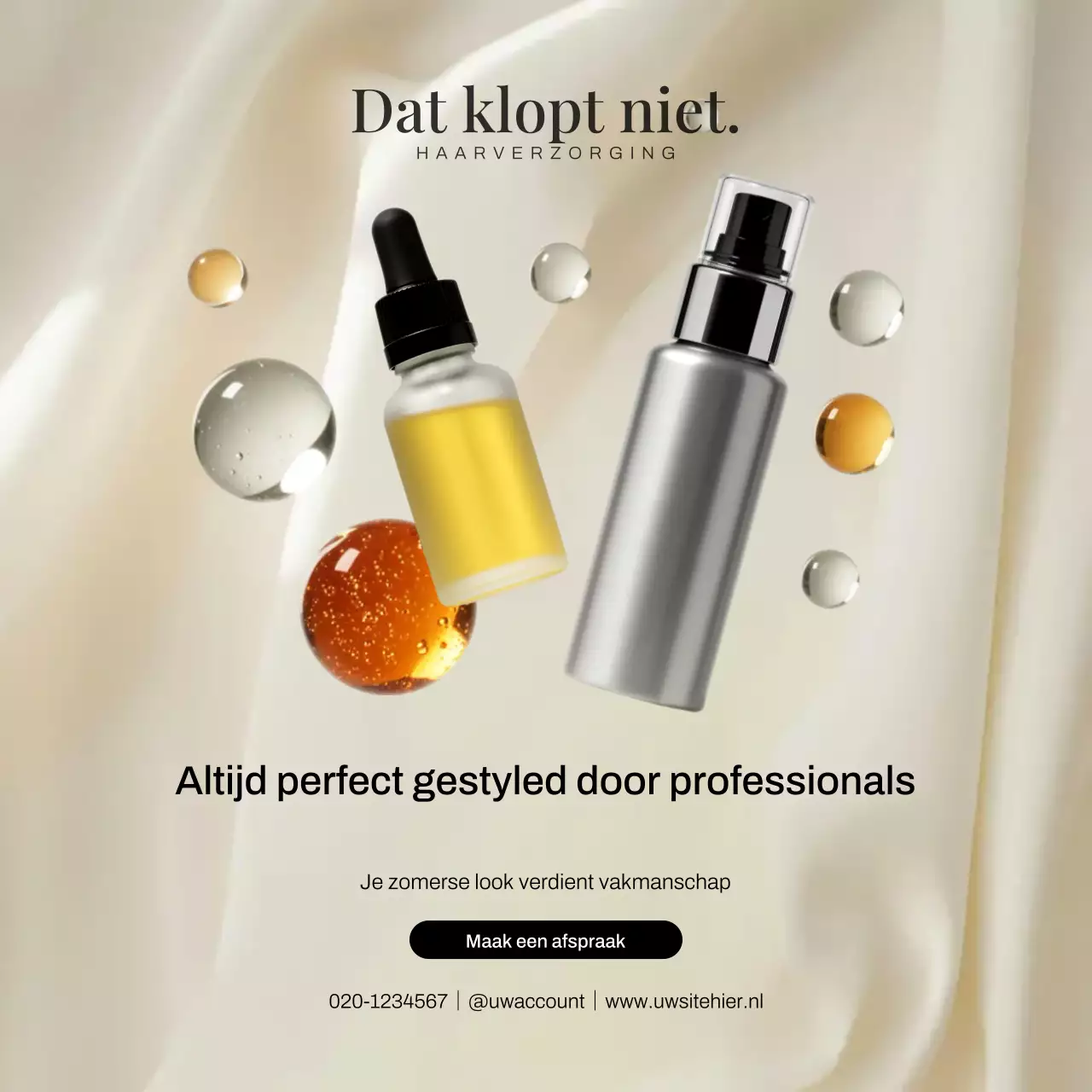 Beige Elegante Haarverzorging Promotie Instagram Post