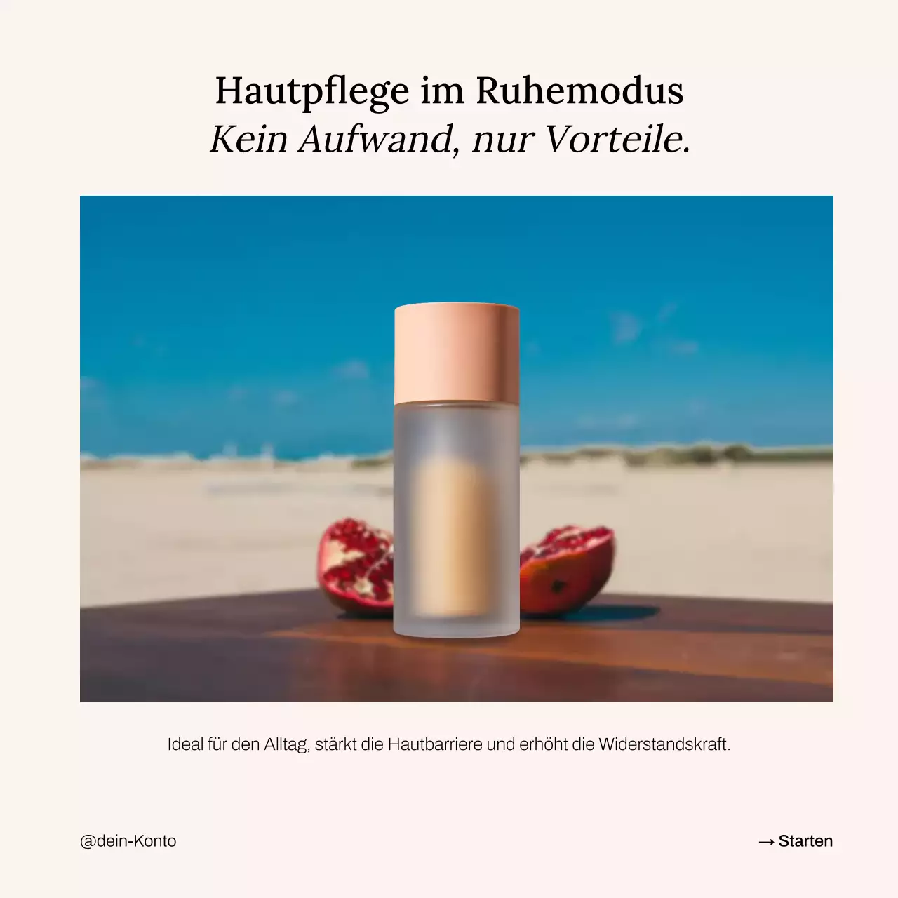 Instagram-Beitrag zu Werbung für Beige Modern Skincare