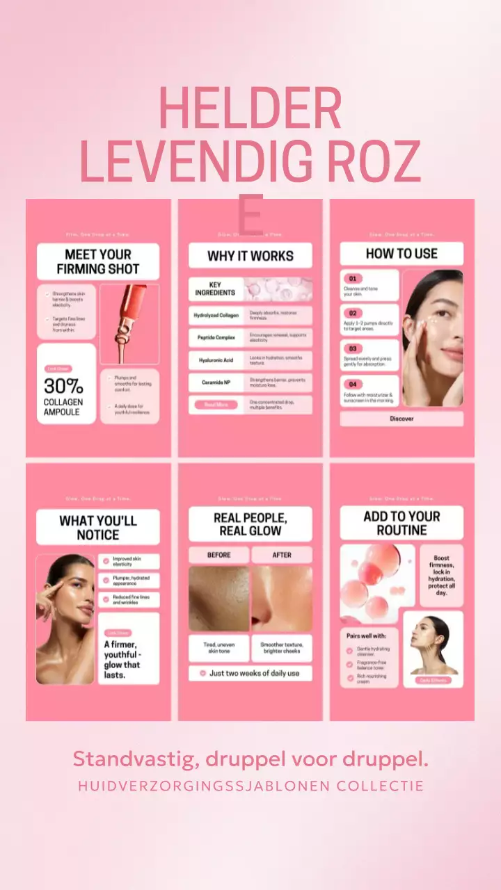 Instagram-bericht over roze moderne huidverzorgingsgids