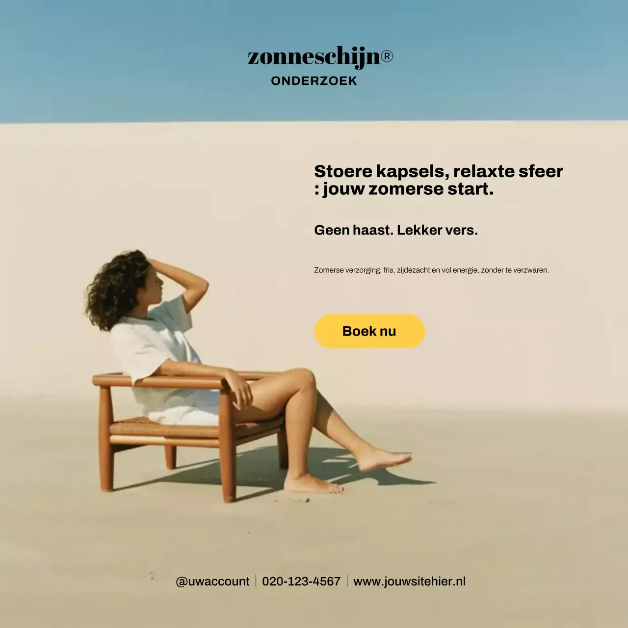 Beige Minimal Hair Promotie Instagram Post