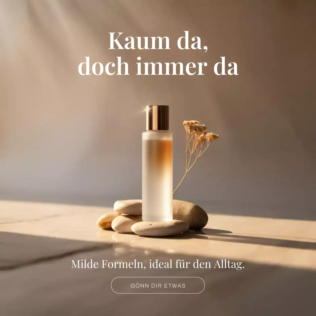 Instagram-Post zur Förderung der Beige Minimalist Skincare