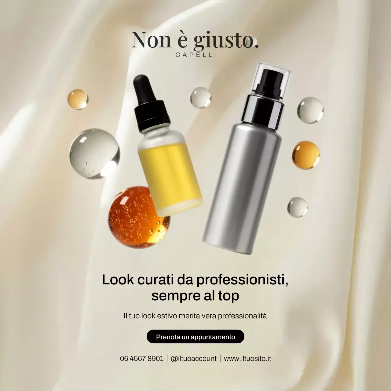 Post Instagram promozionale per la cura dei capelli Beige Elegant