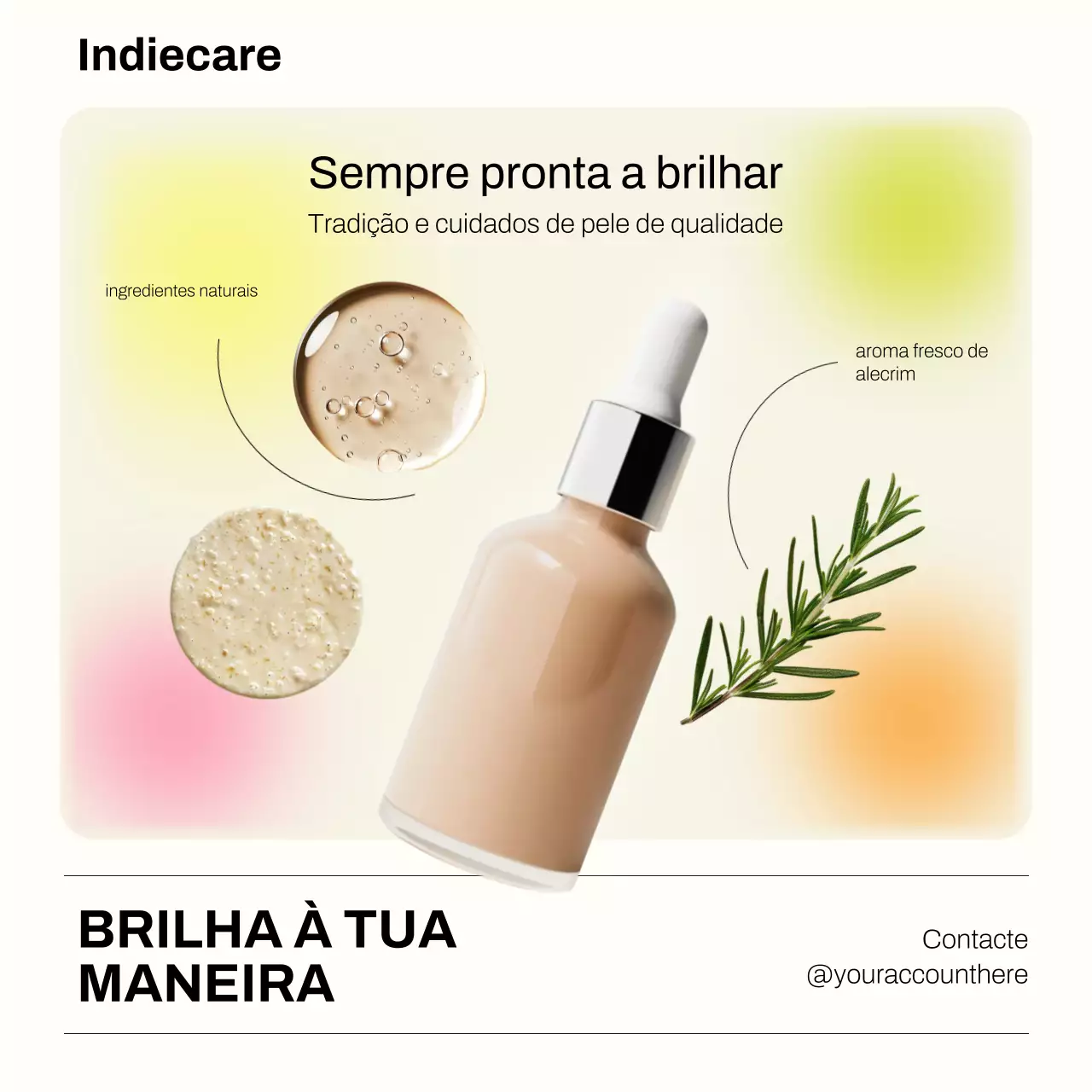 Postagem promocional de cuidados com a pele moderna bege no Instagram