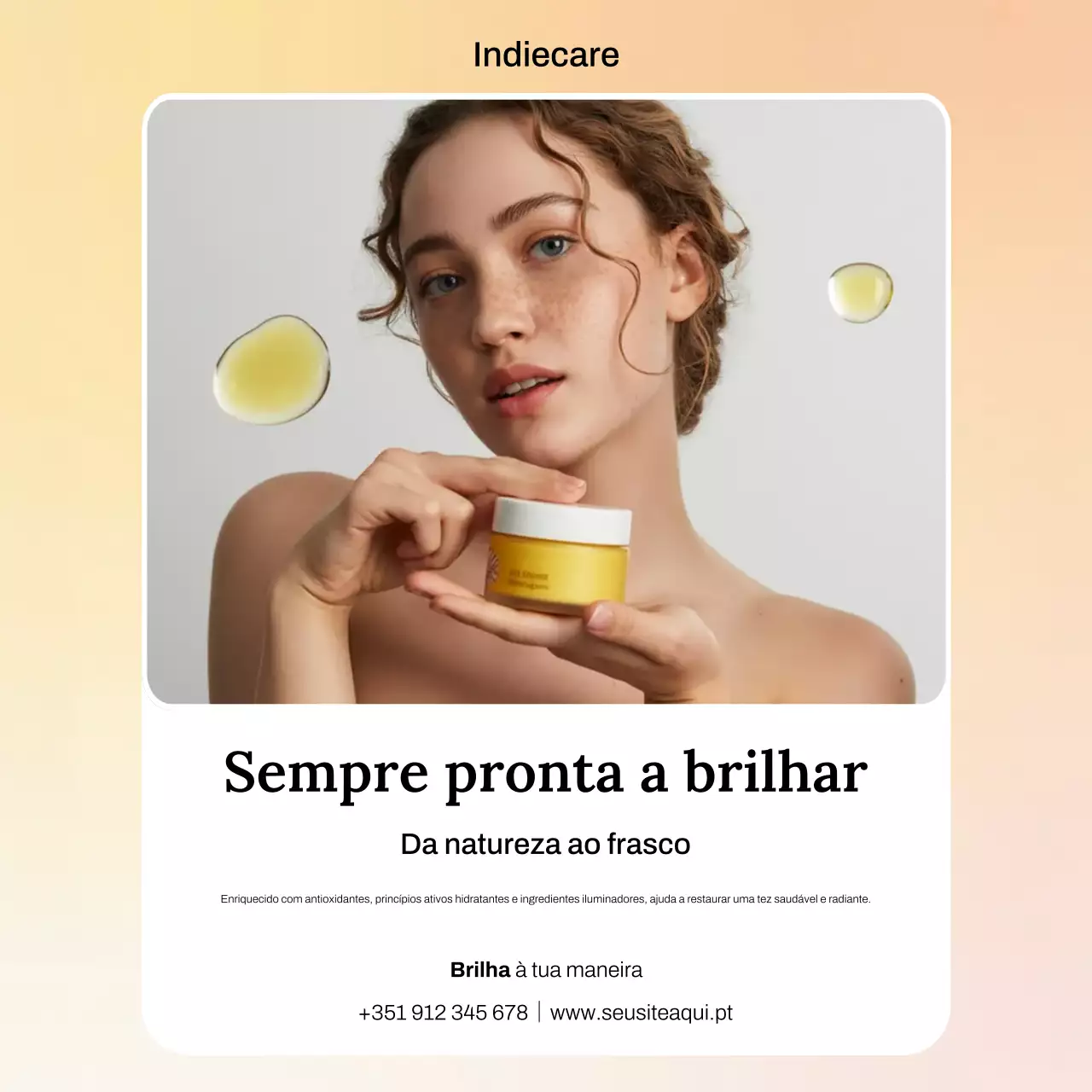 Publicação de anúncio de cuidados com a pele moderna bege no Instagram