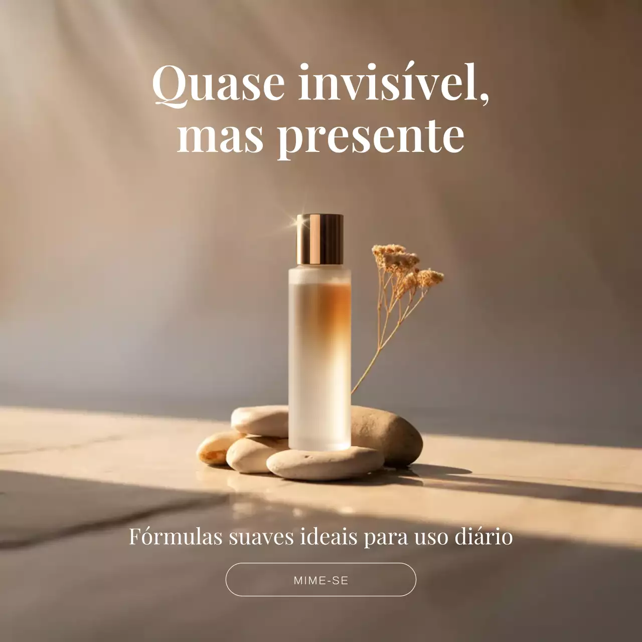 Postagem de promoção de cuidados com a pele minimalista bege no Instagram