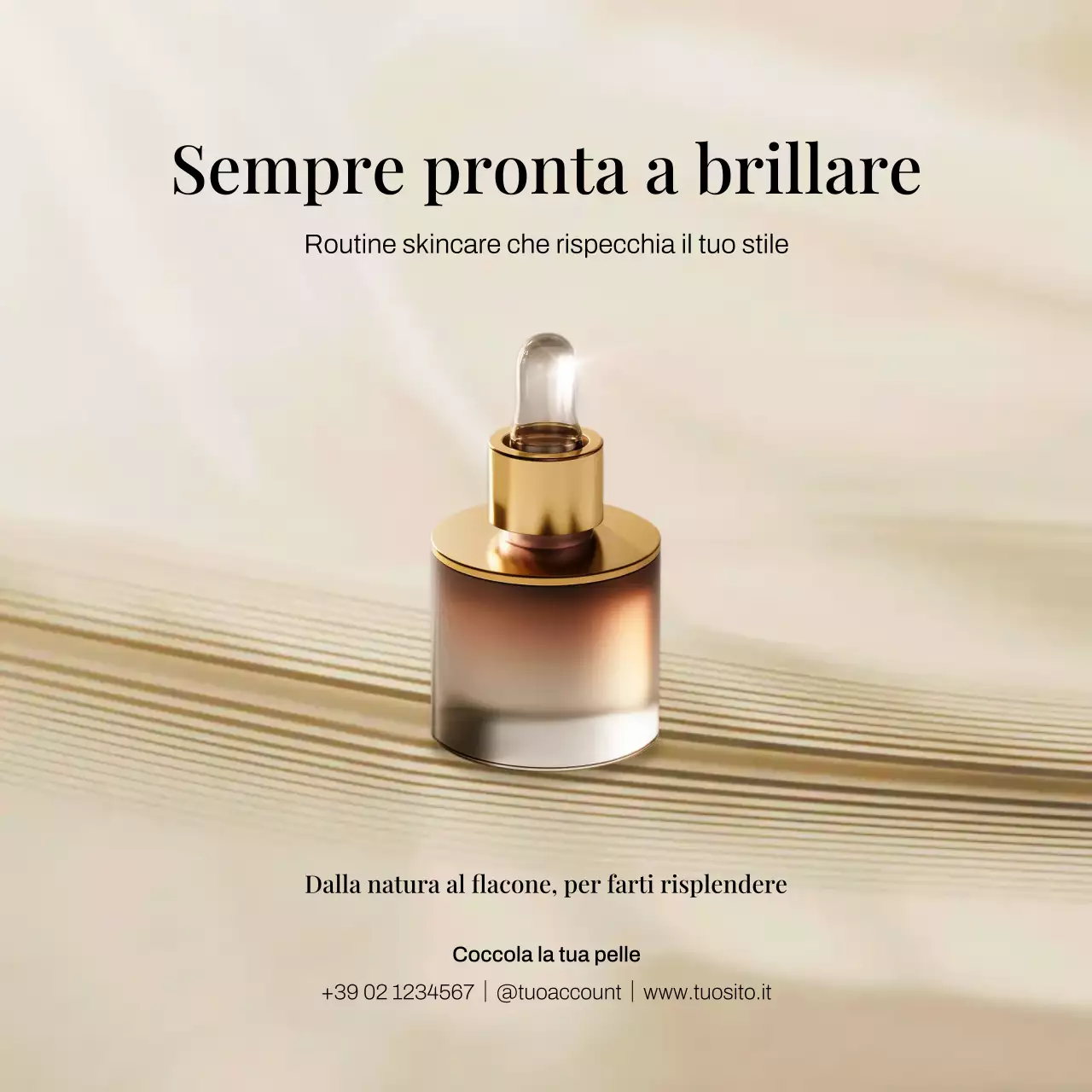 Post Instagram promozionale per la cura della pelle Beige Elegant
