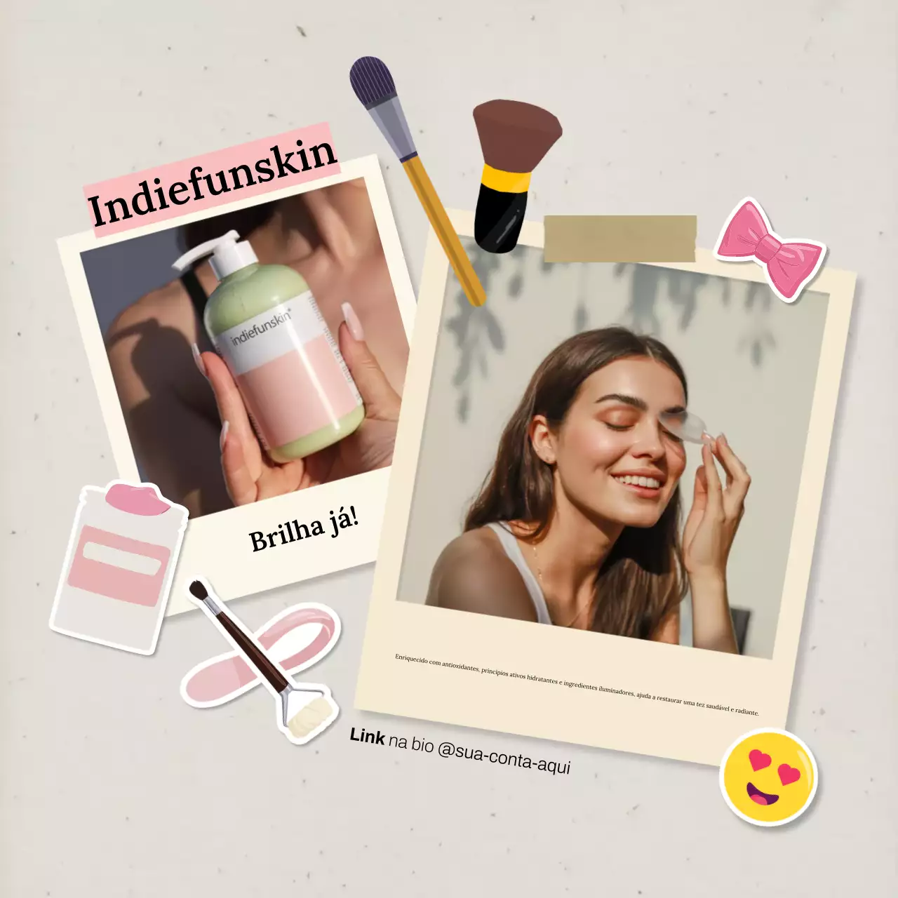 Postagem promocional de cuidados com a pele moderna bege no Instagram